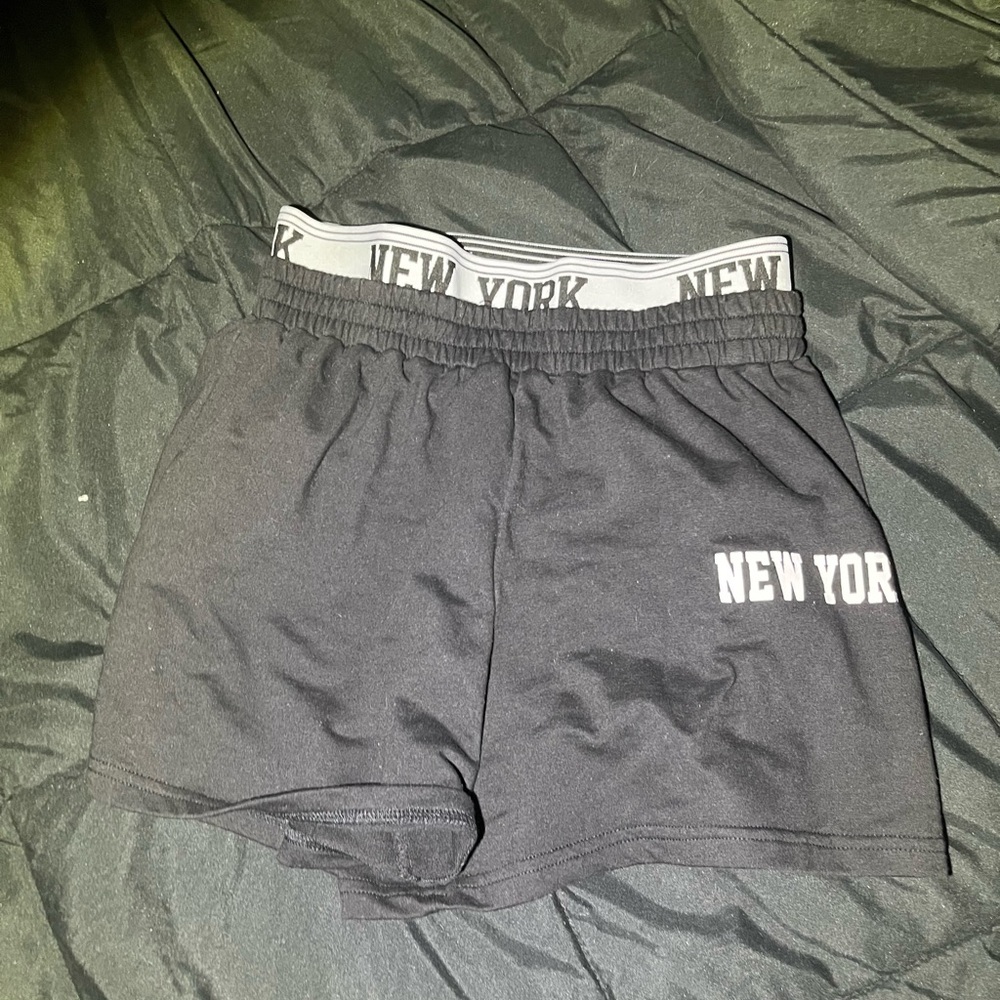 New Era Black Athletic Shorts with New York Design